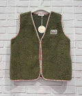 Gilet sans manches effet mouton – Kaki