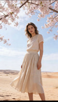 Jupe Longue Beige – Élégance naturelle