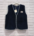 Gilet sans manches effet mouton – Bleu marine