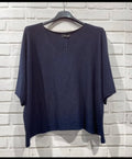 Pull oversize col V – Bleu marine
