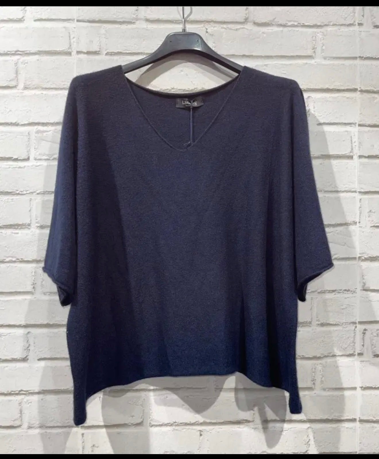 Pull oversize col V – Bleu marine