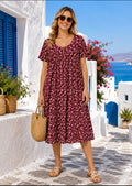 Robe longue fleurie – Bordeaux
