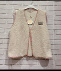 Gilet sans manches effet mouton – Écru